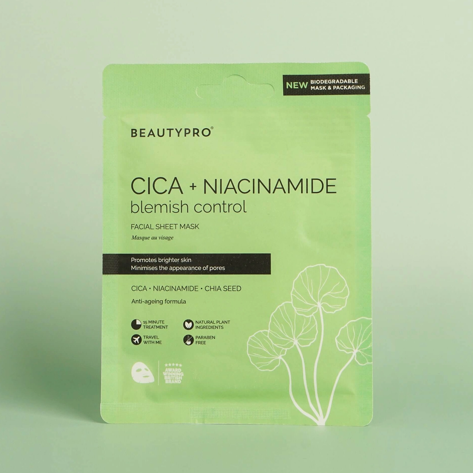 BEAUTYPRO Cica + Niacinamide – Mască facială echilibrantă