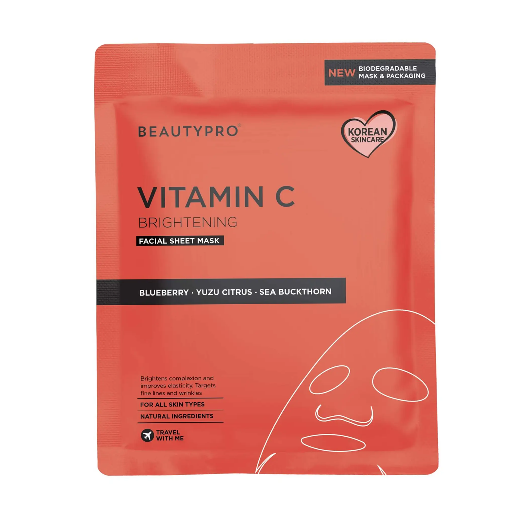 BEAUTYPRO Vitamin C – Mască facială iluminatoare