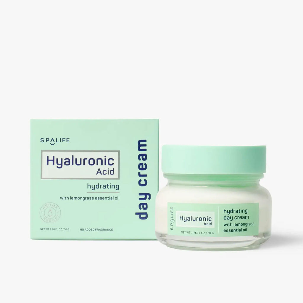 Cremă de zi hidratantă cu acid hialuronic și ulei esențial de lemongrass