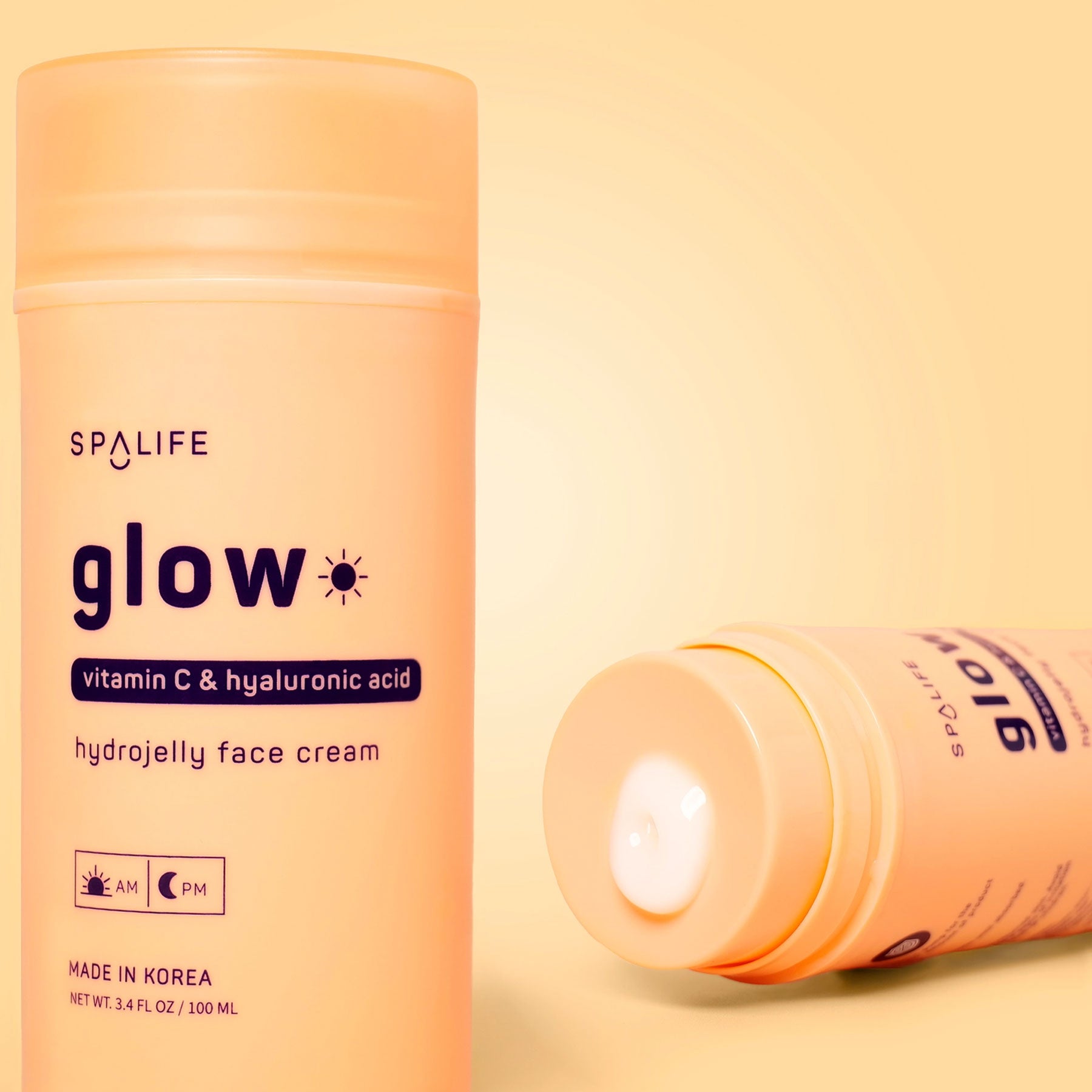 Cremă facială 2-in-1 iluminatoare cu vitamina C si acid hialuronic