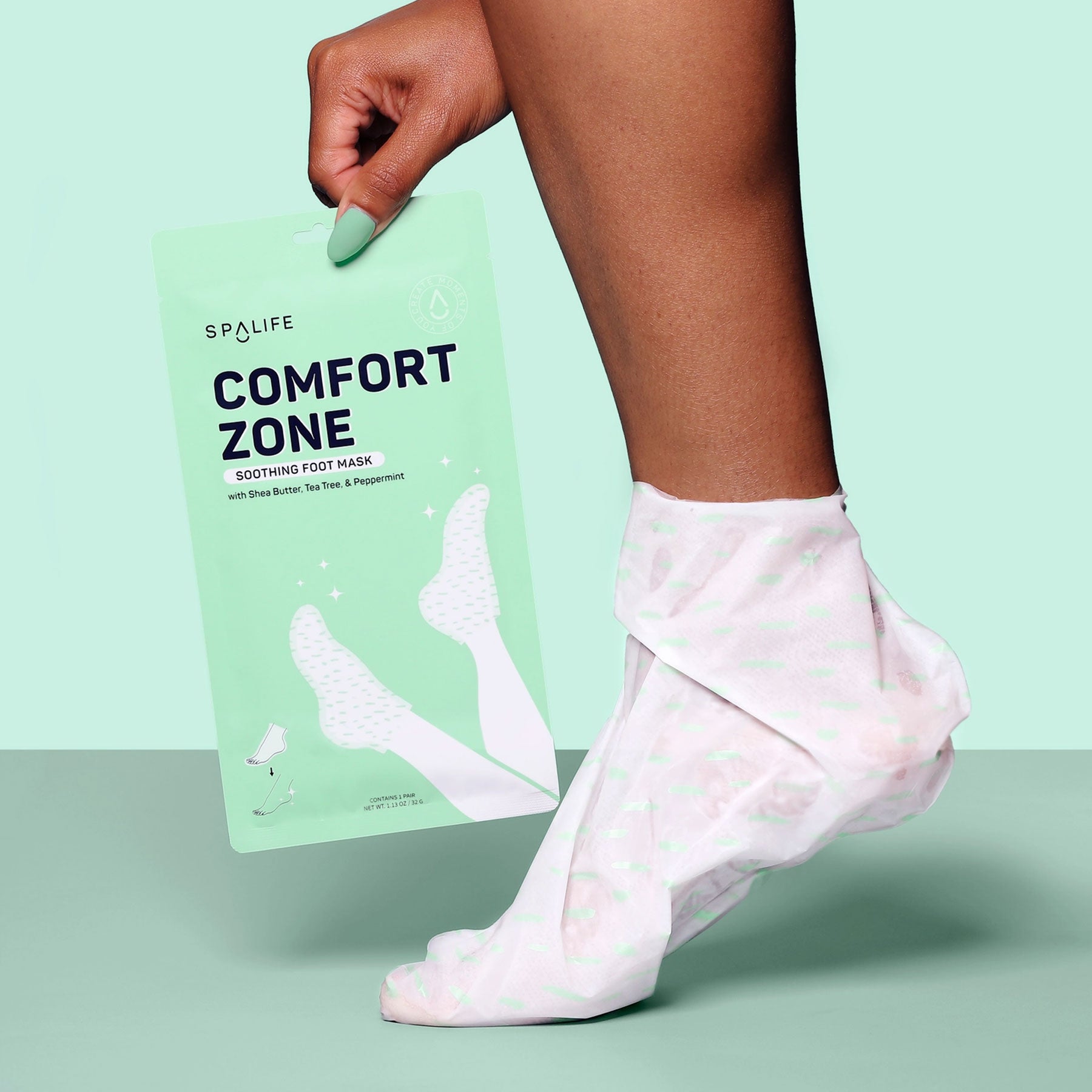 Mască pentru picioare cu unt de shea și ulei de arbore de ceai