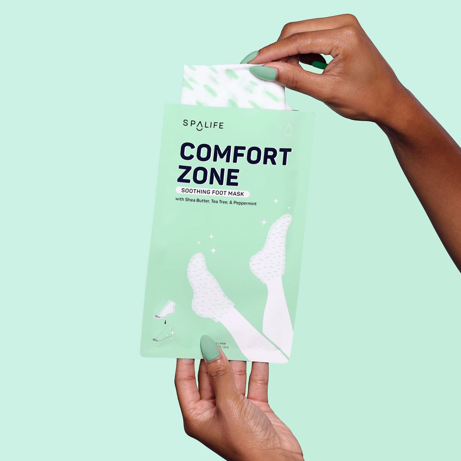 Mască pentru picioare cu unt de shea și ulei de arbore de ceai