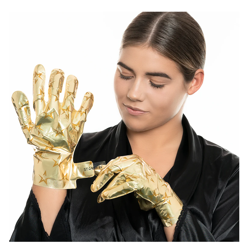 Mască pentru mâini tip mănuși Gold Revitalizing